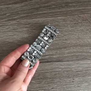 Silver and gunmetal bracelet
